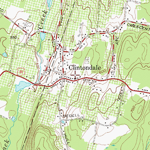 Topographic Map of Clintondale Volunteer Fire Department Allied Communities Fire Company 1, NY