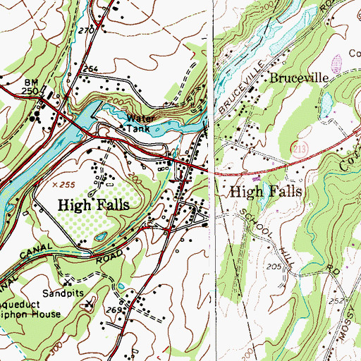 Topographic Map of High Falls Volunteer Fire Department, NY