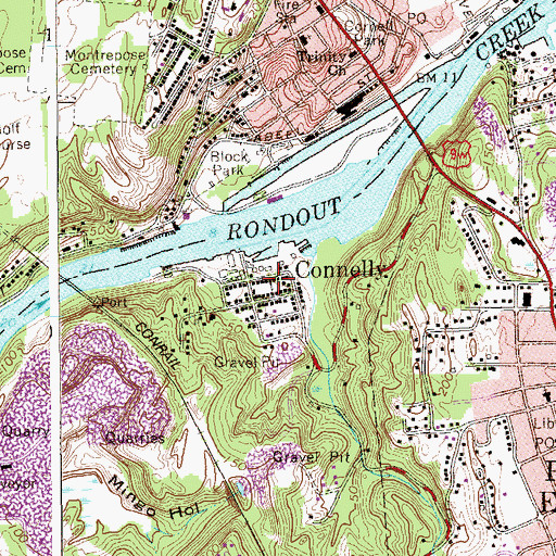 Topographic Map of Connelly Volunteer Fire Department, NY