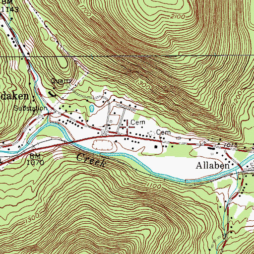 Topographic Map of Phoenicia Volunteer Fire Company Shandaken - Allaben Hose Company 2, NY