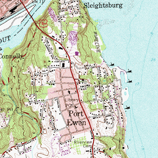 Topographic Map of Port Ewen Volunteer Fire Department Substation, NY