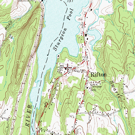 Topographic Map of Rifton Fire District Station 1, NY