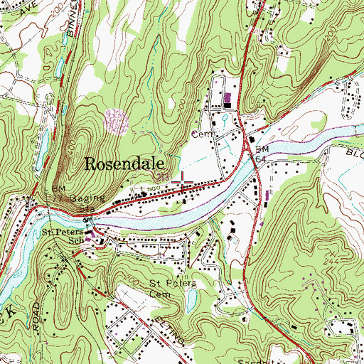Topographic Map of Rosendale Volunteer Fire Department Active Hose Company 1, NY