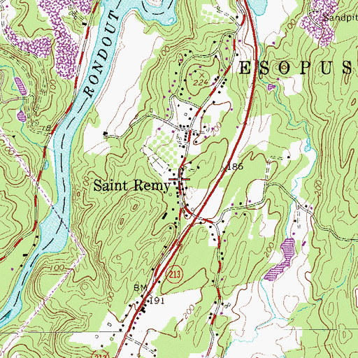Topographic Map of Saint Remy Volunteer Fire Department Station 1, NY