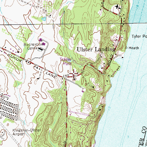 Topographic Map of East Kingston Volunteer Fire Department Station 2, NY