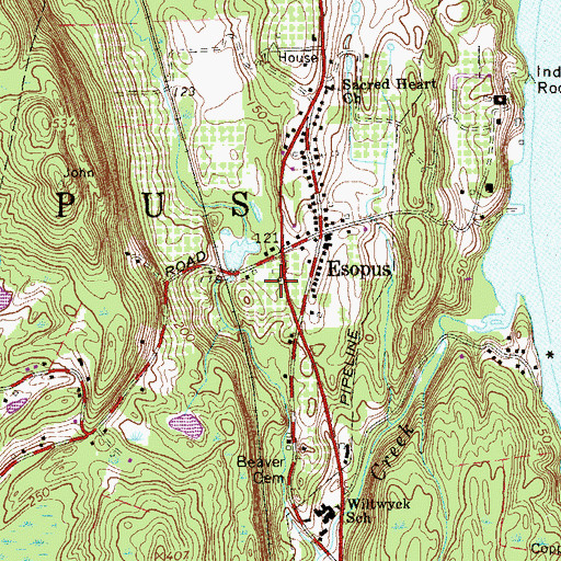 Topographic Map of Esopus Volunteer Fire Department, NY