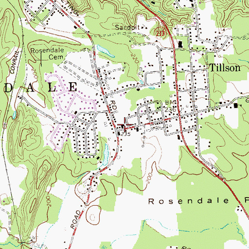 Topographic Map of Tillson Fire District, NY