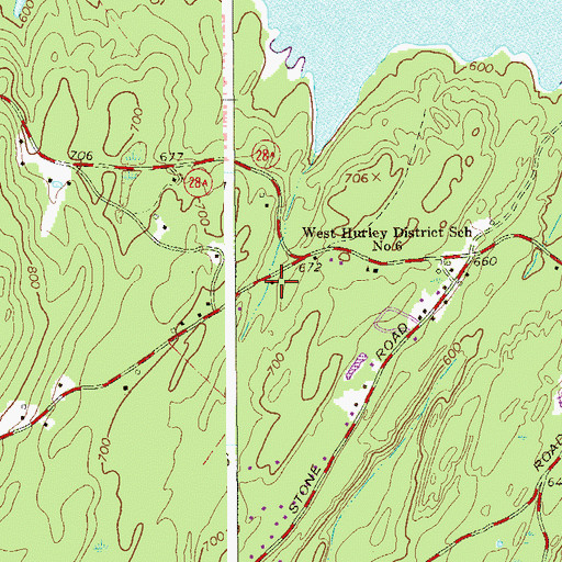 Topographic Map of West Hurley Fire District Company 1 and Ambulance Spillway Engine Company 3, NY