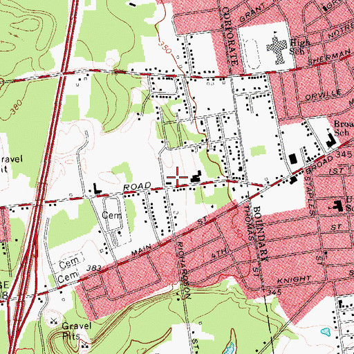 Topographic Map of West Glens Falls Volunteer Fire Company 1 Station 1, NY