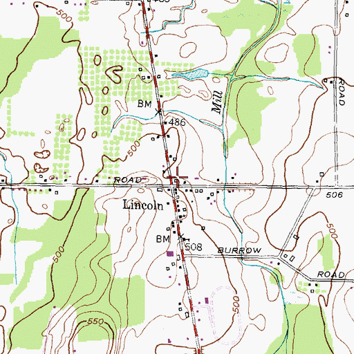 Topographic Map of Lincoln Volunteer Fire Department, NY