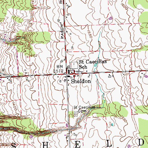 Topographic Map of Sheldon Volunteer Fire Company, NY