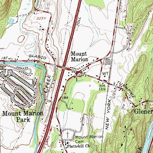Topographic Map of Mount Marion Volunteer Fire Department, NY