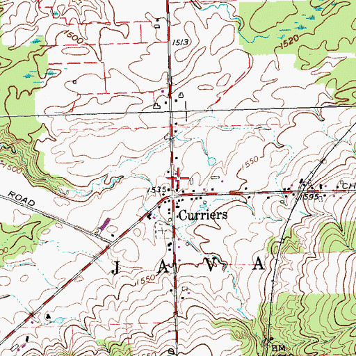 Topographic Map of Strykersville Volunteer Fire Company Curriers Station, NY