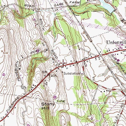 Topographic Map of Onesquethaw Volunteer Fire Company Station 3 Unionville, NY