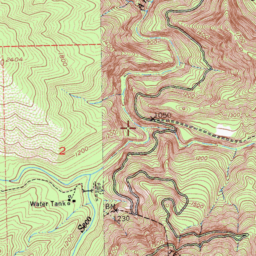 Topographic Map of Santa Lucia Creek, CA