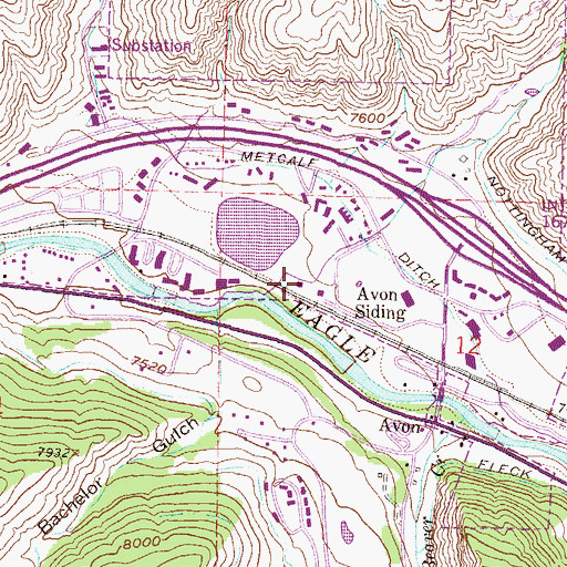 Topographic Map of Avon Police Department, CO
