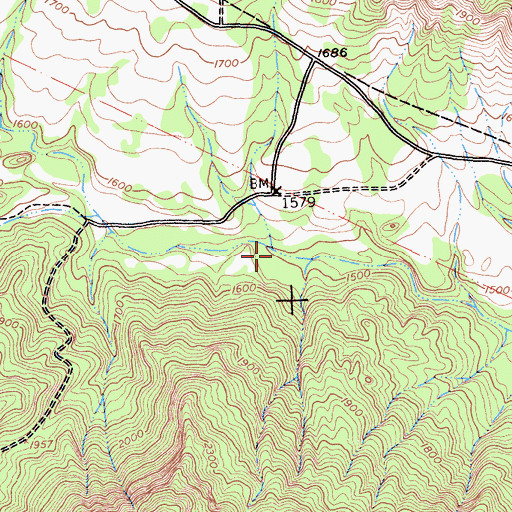 Topographic Map of Santa Lucia Creek, CA