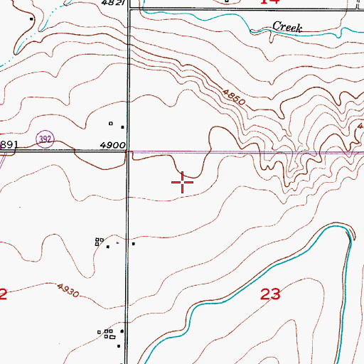 Topographic Map of Windsor Severance Fire Rescue Station 3, CO