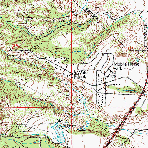 Topographic Map of Southwest Highway 115 Fire Protection District Station 1, CO