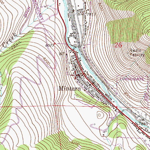 Topographic Map of Minturn Police Department, CO