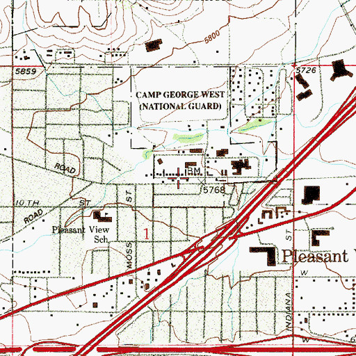 Topographic Map of Colorado Correctional Center Camp George West, CO