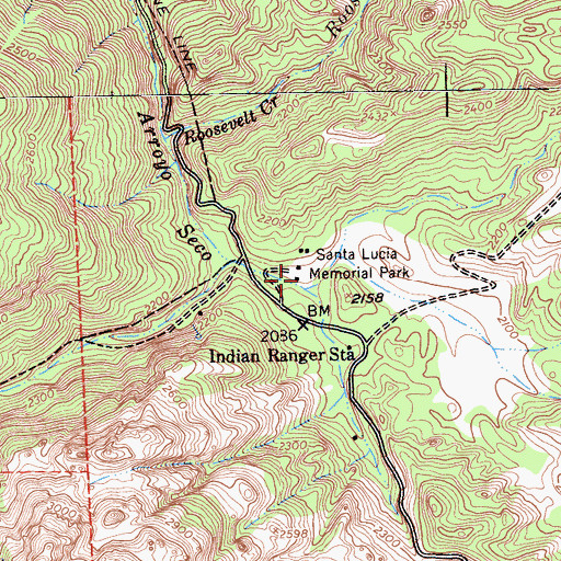 Topographic Map of Santa Lucia Memorial Park, CA
