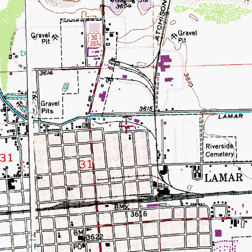 Topographic Map of Colorado State Patrol Lamar Troop Office 2C, CO