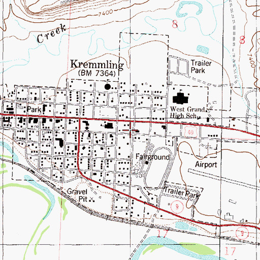 Topographic Map of Grand County Emergency Medical Services Station 4, CO