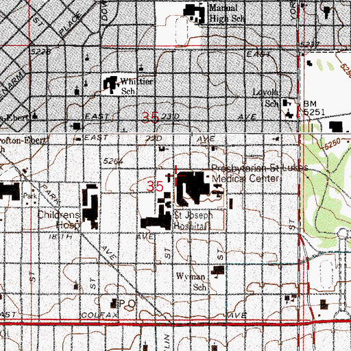 Topographic Map of Air Life Denver, CO