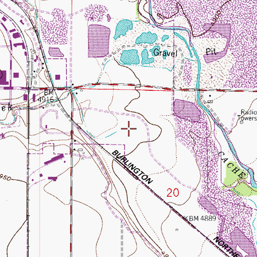 Topographic Map of Larimer County Sheriff's Office Jail, CO
