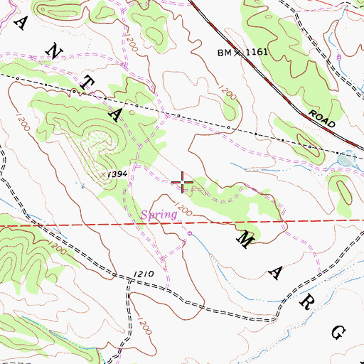 Topographic Map of Santa Margarita, CA