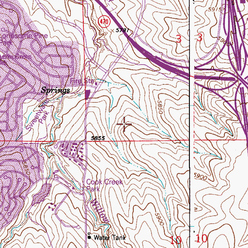 Topographic Map of Lone Tree Police Department, CO