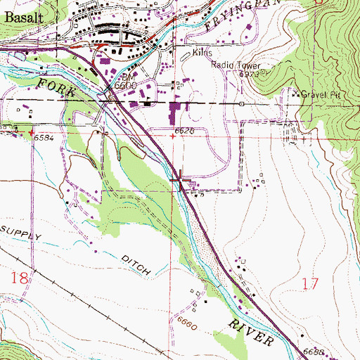 Topographic Map of Basalt Police Department, CO