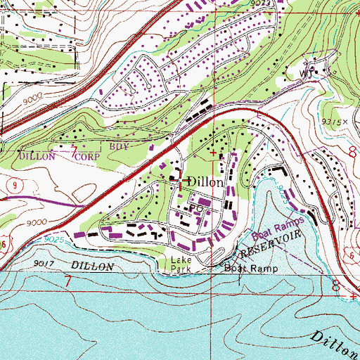 Topographic Map of Dillon Police Department, CO