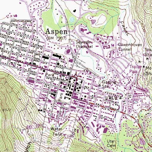Topographic Map of Pitkin County Jail, CO