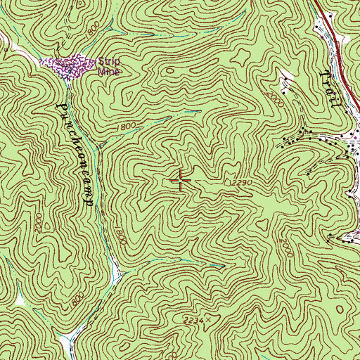 Topographic Map of Federal Correctional Institution McDowell, WV