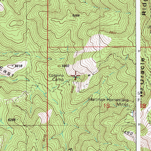 Topographic Map of Catalina Camp, AZ
