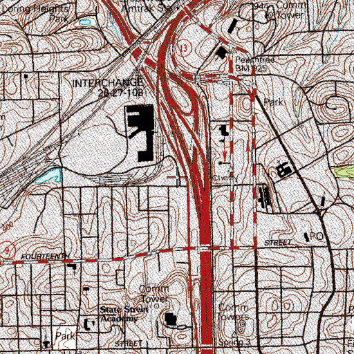 Topographic Map of Atlanta Fire Rescue Station 11, GA