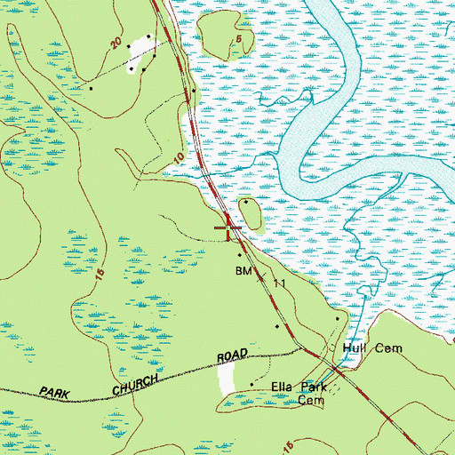 Topographic Map of Camden County Fire Rescue Station 19, GA