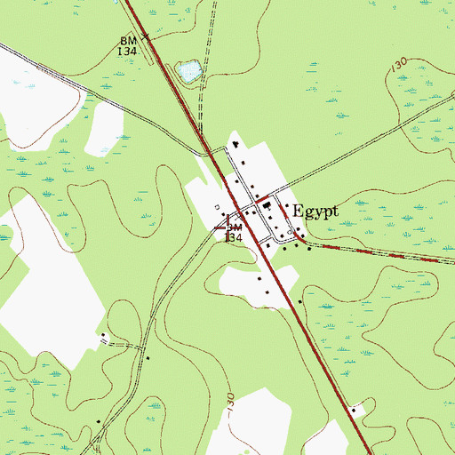 Topographic Map of Effingham County Fire Rescue Station 10, GA