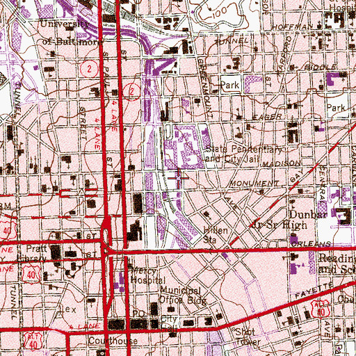 Topographic Map of Chesapeake Detention Facility, MD