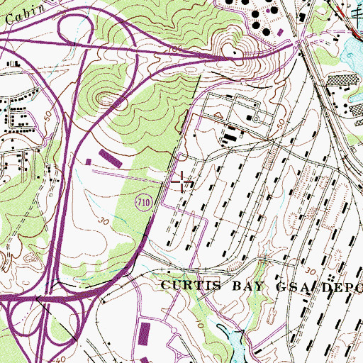 Topographic Map of Ordnance Road Correctional Center, MD
