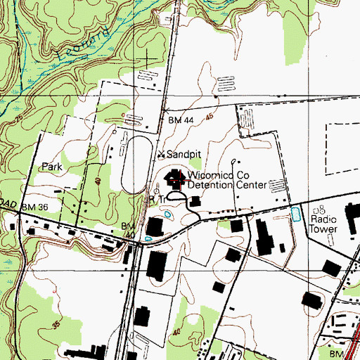 Topographic Map of Wicomico County Corrections Center, MD