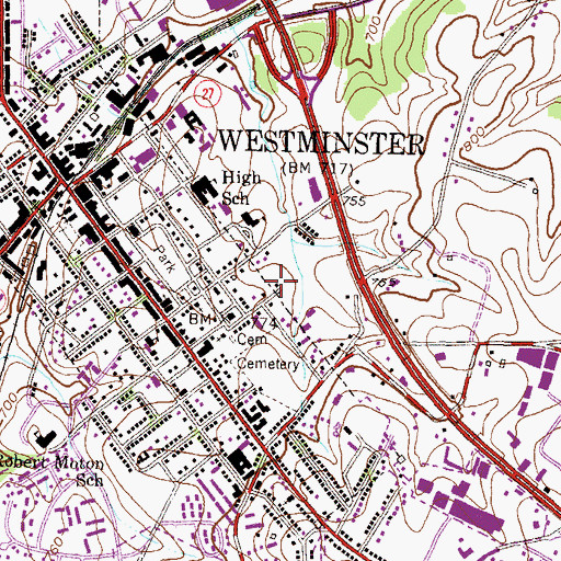Topographic Map of Carroll County Detention Center, MD