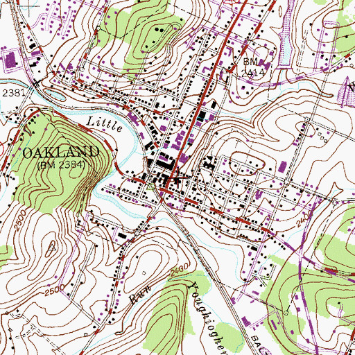 Topographic Map of Garrett County Detention Center, MD