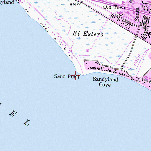 Topographic Map of Santa Monica Creek, CA
