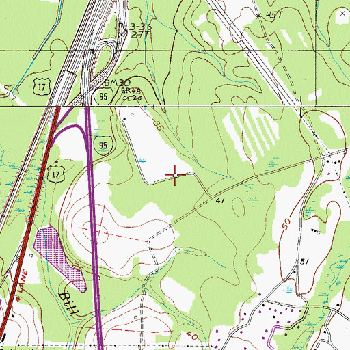 Topographic Map of Ridgeland Correctional Institution, SC