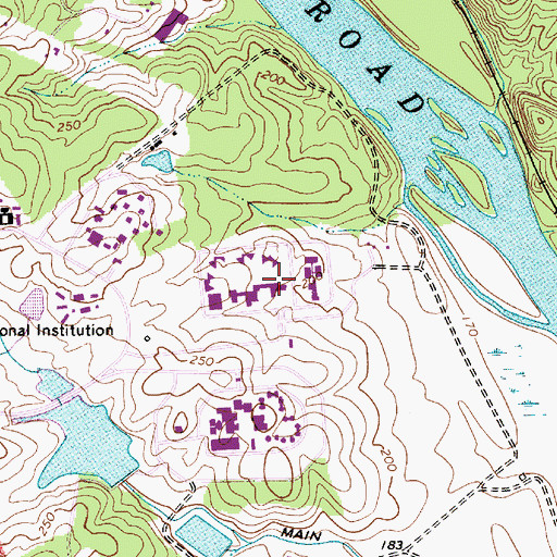 Topographic Map of Broad River Correctional Institution, SC