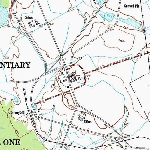 Topographic Map of Wateree River Correctional Institution, SC