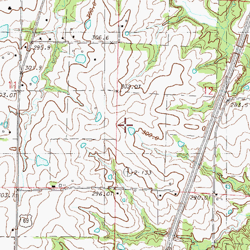 Topographic Map of Crossroads Correctional Center, MO